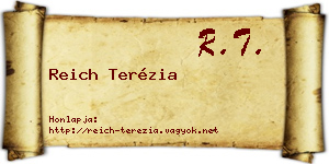 Reich Terézia névjegykártya